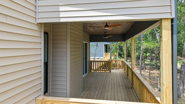300 Dogwood Ln, Fort Oglethorpe, GA 30742 - wooden terrace with ceiling fan