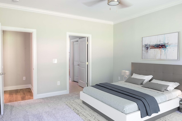 1693 Destiny Dr Unit 16, Hixson, TN 37343 - bedroom with ornamental molding, carpet, baseboards, and ceiling fan