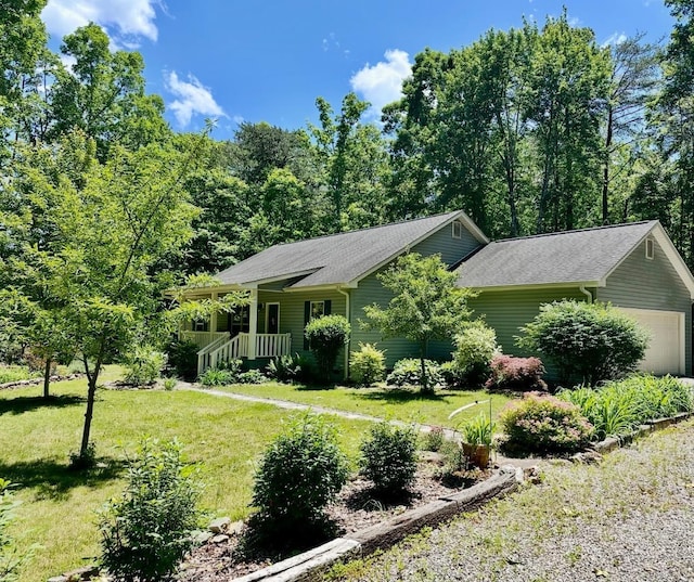 3062 Poe Rd, Soddy Daisy, TN 37379 - ranch-style home featuring a front yard and a garage