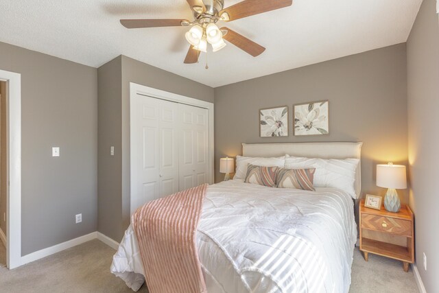 4907 Mccallie Ave, Apison, TN 37302 - bedroom featuring light colored carpet, a closet, and ceiling fan
