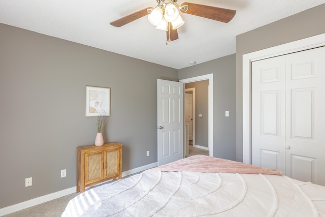 4907 Mccallie Ave, Apison, TN 37302 - bedroom with a closet, a ceiling fan, and carpet