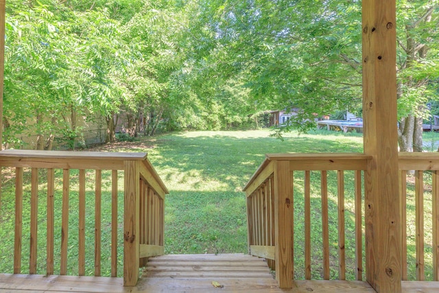 4907 Mccallie Ave, Apison, TN 37302 - wooden terrace with a yard