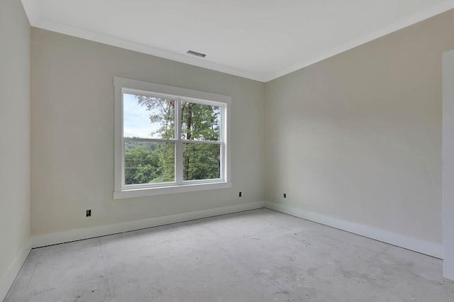 10907 Dolly Pond Rd, Ooltewah, TN 37363 - unfurnished room featuring baseboards, concrete flooring, and ornamental molding