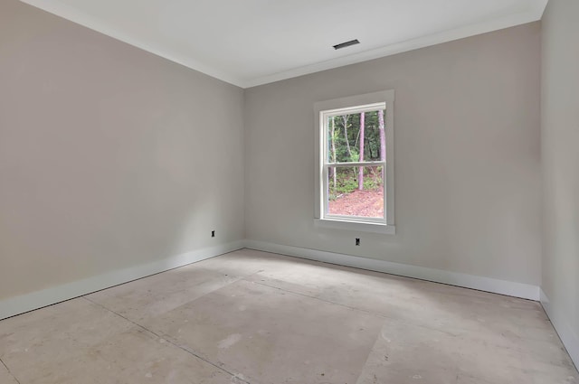 10907 Dolly Pond Rd, Ooltewah, TN 37363 - unfurnished room featuring baseboards, ornamental molding, and concrete flooring
