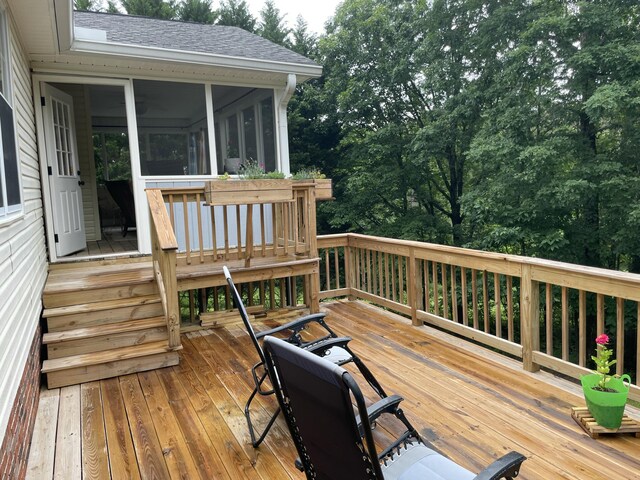 610 Hickory Ridge Trl, Ringgold, GA 30736 - wooden terrace with a sunroom