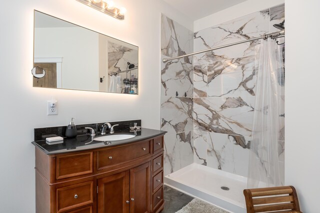 8331 Troubadour Way, Ooltewah, TN 37363 - full bathroom featuring vanity and a marble finish shower