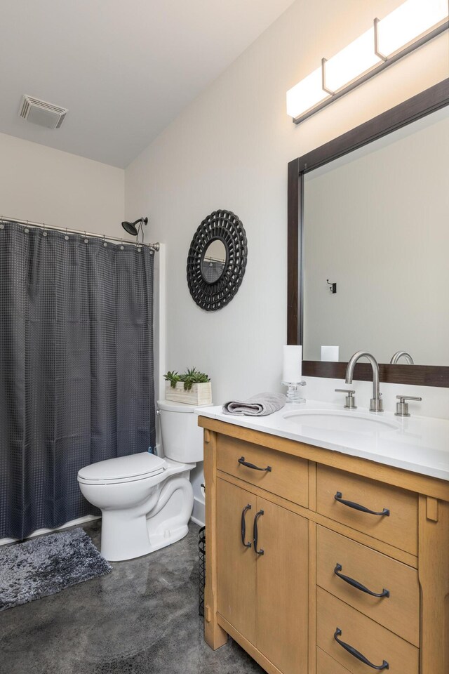 8331 Troubadour Way, Ooltewah, TN 37363 - bathroom with vanity, toilet, and a shower with curtain