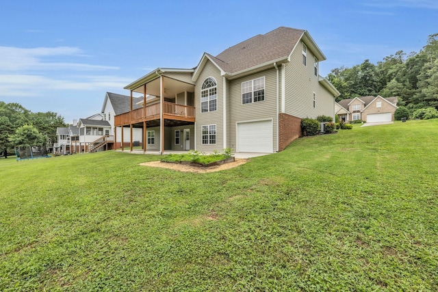 57 Clear Springs Dr, Ringgold, GA 30736 - back of house with a yard, a garage, and a deck