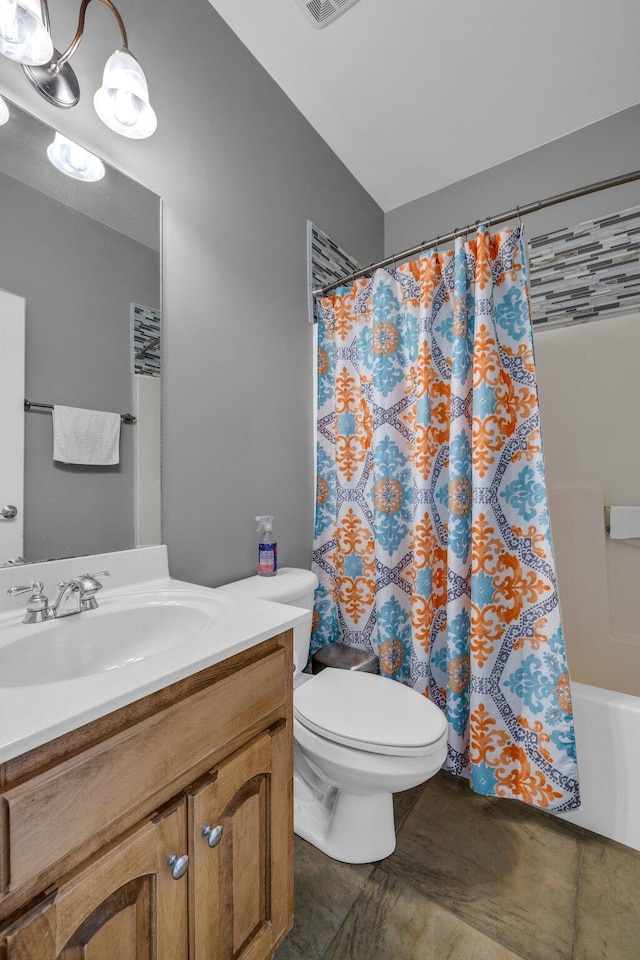 57 Clear Springs Dr, Ringgold, GA 30736 - full bath with vanity, toilet, and shower / bath combo with shower curtain