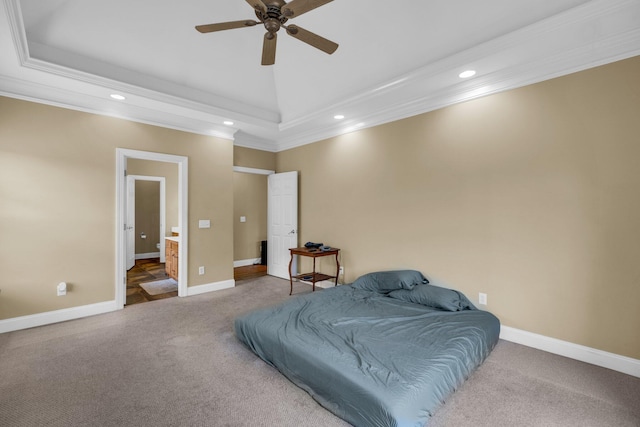 57 Clear Springs Dr, Ringgold, GA 30736 - carpeted bedroom featuring ornamental molding, recessed lighting, baseboards, and ceiling fan