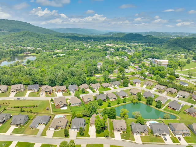 3429 Willow Lake Cir, Chattanooga, TN 37419 - aerial view of residential area featuring a water and mountain view and a heavily wooded area