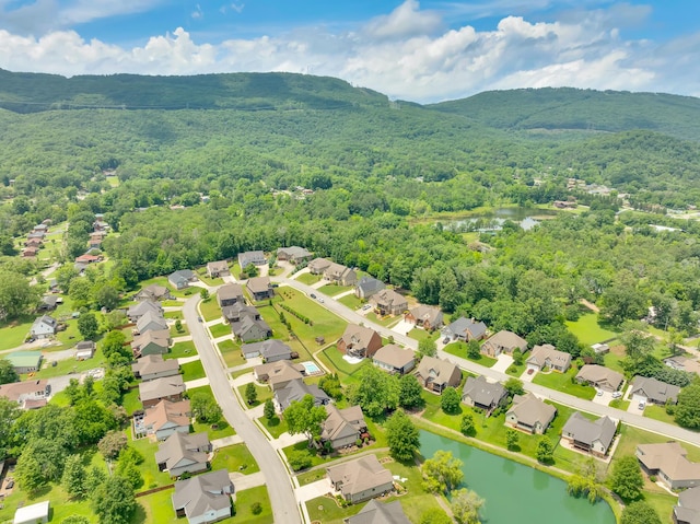 3429 Willow Lake Cir, Chattanooga, TN 37419 - aerial view of residential area with a forest and a water and mountain view