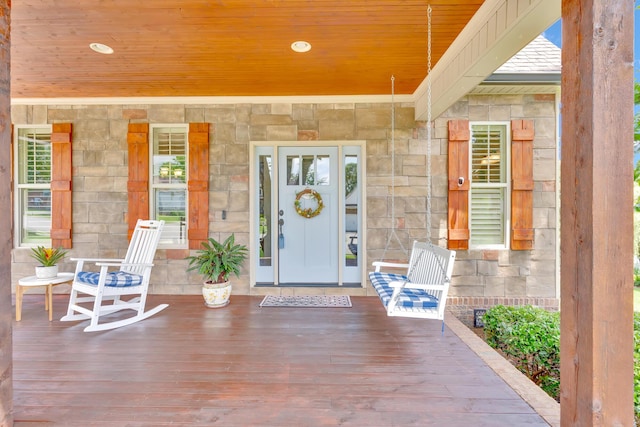 3429 Willow Lake Cir, Chattanooga, TN 37419 - entrance to property with covered porch and stone siding