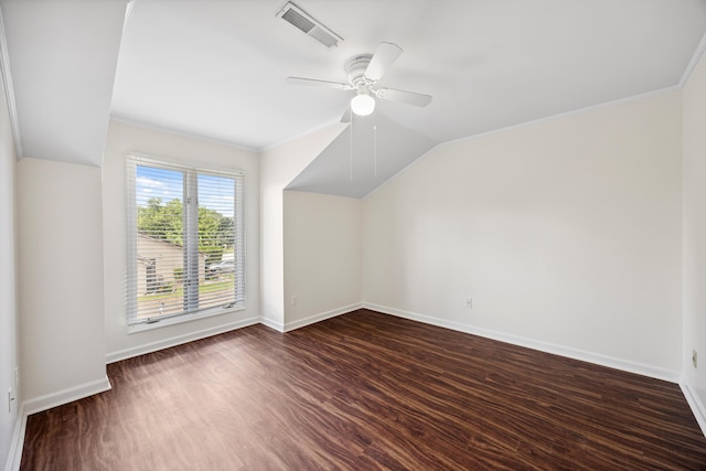 2138 Vaden Village Dr, Chattanooga, TN 37421 - additional living space with ceiling fan, dark wood-type flooring, and vaulted ceiling