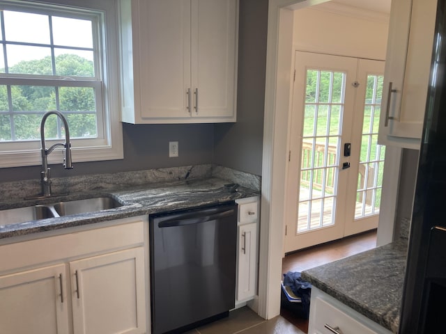 135 Joseph Daniel Ln, Jasper, TN 37347 - kitchen featuring dishwasher, french doors, plenty of natural light, and white cabinetry