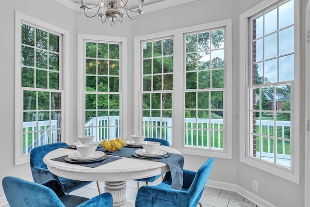 4155 Freewill Rd NW, Cleveland, TN 37312 - sunroom featuring a chandelier and french doors
