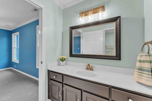 4155 Freewill Rd NW, Cleveland, TN 37312 - bathroom featuring vanity, ornamental molding, and baseboards