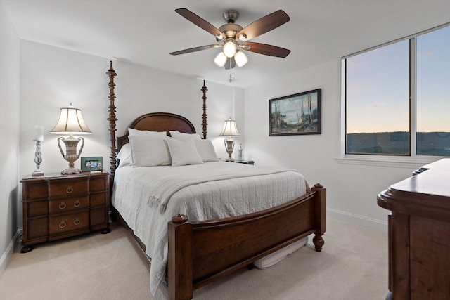1131 Stringers Ridge Rd Unit 12B, Chattanooga, TN 37405 - bedroom with light carpet, baseboards, and a ceiling fan