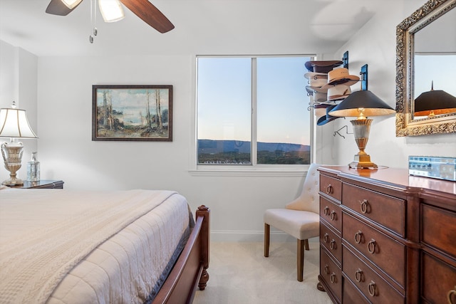 1131 Stringers Ridge Rd Unit 12B, Chattanooga, TN 37405 - bedroom with light carpet, baseboards, and ceiling fan
