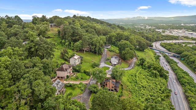 1714 S Crest Manor Ln, Chattanooga, TN 37404 - aerial overview of property's location with a highway and mountains