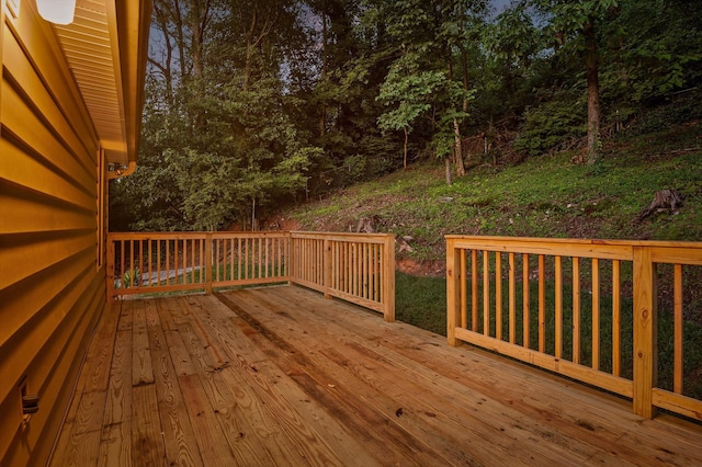 1714 S Crest Manor Ln, Chattanooga, TN 37404 - wooden deck with view of wooded area