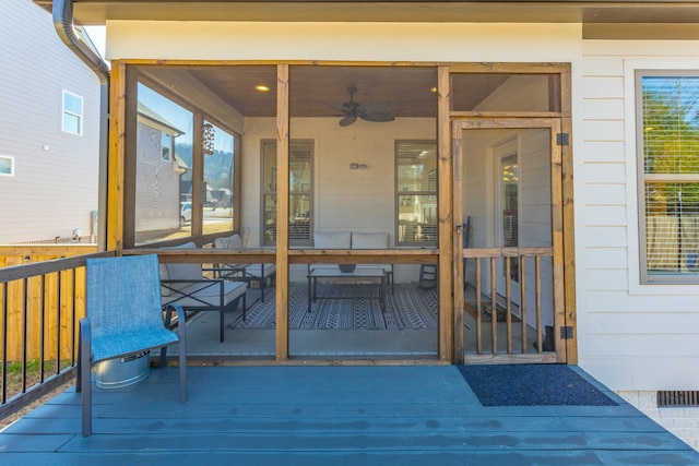 8870 Silver Maple Dr, Ooltewah, TN 37363 - deck featuring ceiling fan