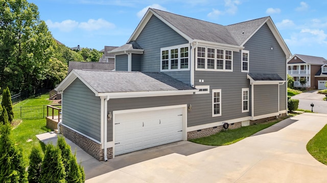 1676 Westover Ln, Chattanooga, TN 37405 - view of side of property with driveway, a shingled roof, and crawl space