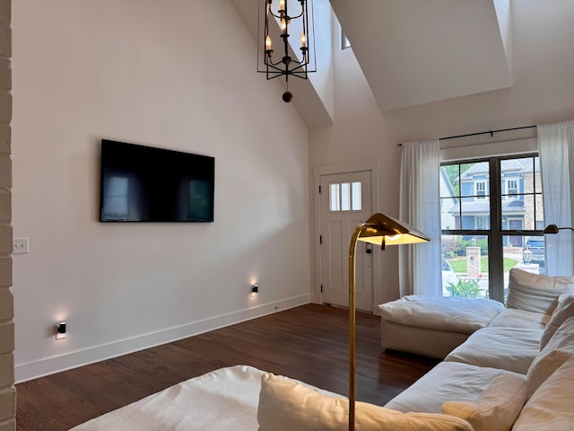 2617 Wendell Way, Chattanooga, TN 37421 - living room featuring high vaulted ceiling and wood finished floors