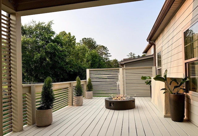 2617 Wendell Way, Chattanooga, TN 37421 - wooden deck with an outdoor fire pit