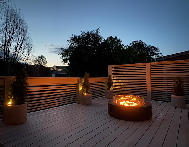 2617 Wendell Way, Chattanooga, TN 37421 - wooden deck with an outdoor fire pit