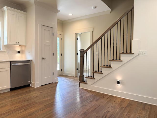 2617 Wendell Way, Chattanooga, TN 37421 - foyer entrance with dark wood finished floors, recessed lighting, and stairs