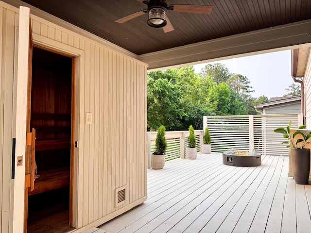 2617 Wendell Way, Chattanooga, TN 37421 - wooden terrace with ceiling fan