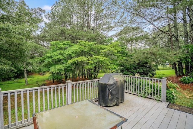 103 Paddle Wheel Ct, Cohutta, GA 30710 - deck with a lawn, a grill, and view of scattered trees
