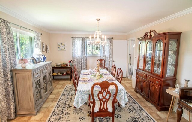 4022 Belvoir Pines Dr, Chattanooga, TN 37412 - dining room featuring a chandelier and crown molding