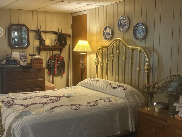 4022 Belvoir Pines Dr, Chattanooga, TN 37412 - bedroom featuring wood walls
