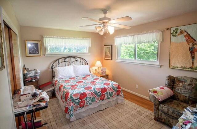 4022 Belvoir Pines Dr, Chattanooga, TN 37412 - bedroom with multiple windows, wood finished floors, baseboards, and a closet