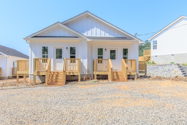 4327 Cronan Dr, Cohutta, GA 30710 - view of front of house featuring board and batten siding, a deck, and crawl space
