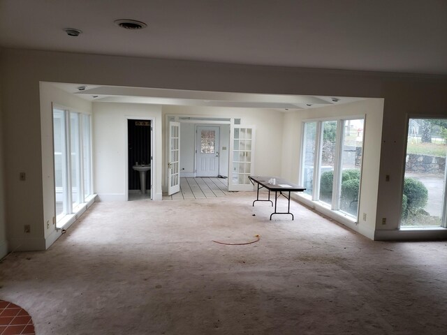 105 Stanfield Rd, Lafayette, GA 30728 - empty room with french doors, light carpet, and baseboards