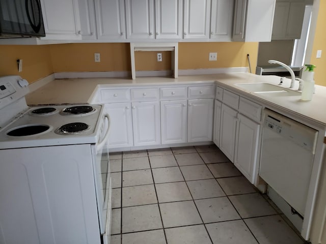 105 Stanfield Rd, Lafayette, GA 30728 - kitchen featuring white appliances, white cabinets, light countertops, and a sink