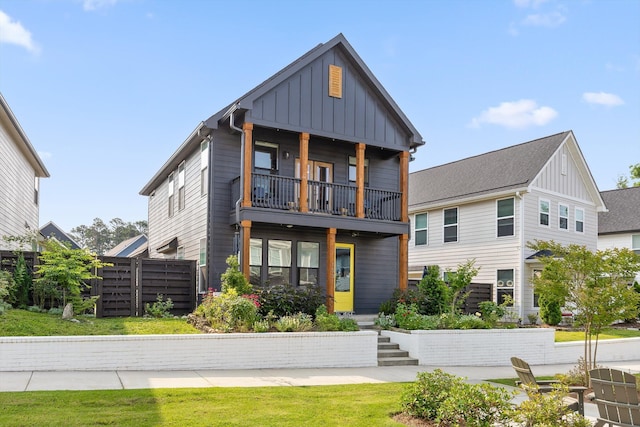 1531 Bowtie Rd, Chattanooga, TN 37421 - view of front of property with board and batten siding and a balcony