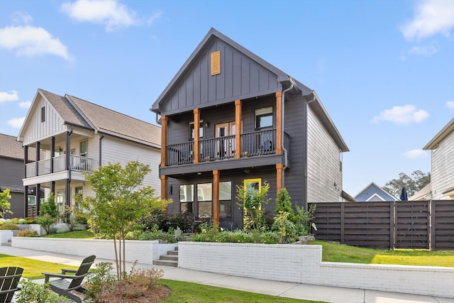 1531 Bowtie Rd, Chattanooga, TN 37421 - view of front of property featuring a balcony and board and batten siding