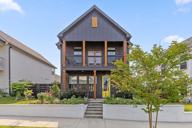 1531 Bowtie Rd, Chattanooga, TN 37421 - view of front of home featuring a balcony and board and batten siding