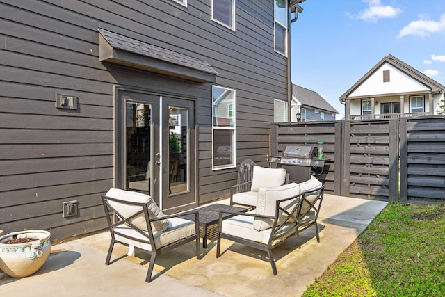 1531 Bowtie Rd, Chattanooga, TN 37421 - view of patio / terrace with a grill, french doors, and an outdoor living space