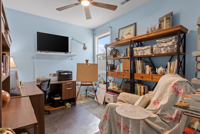 1531 Bowtie Rd, Chattanooga, TN 37421 - office featuring a ceiling fan