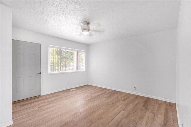 536 Sequatchie Ln, Sequatchie, TN 37374 - empty room featuring light wood-style flooring, ceiling fan, baseboards, and a textured ceiling