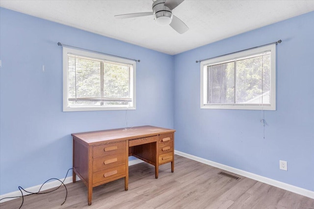 536 Sequatchie Ln, Sequatchie, TN 37374 - office with light wood-style floors, baseboards, and ceiling fan