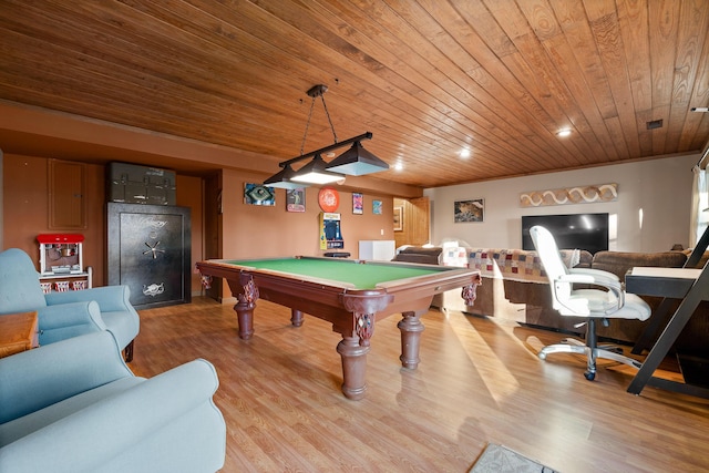 292 Log Cabin Ln Unit 14, Dunlap, TN 37327 - rec room featuring wood ceiling, billiards table, and light wood-style floors