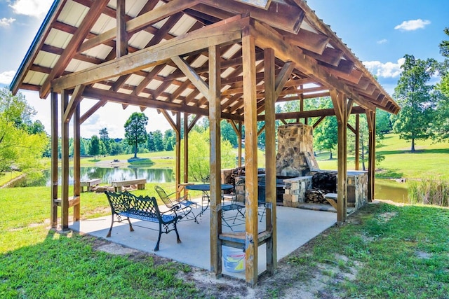 292 Log Cabin Ln Unit 14, Dunlap, TN 37327 - view of home's community featuring a gazebo, a water view, a yard, a patio, and view of wooded area