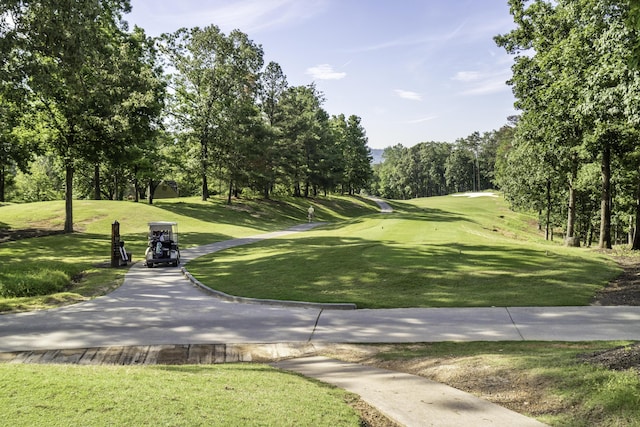 902 Cattails Dr, Ooltewah, TN 37363 - view of property's community with view of wooded area, a lawn, and golf course view