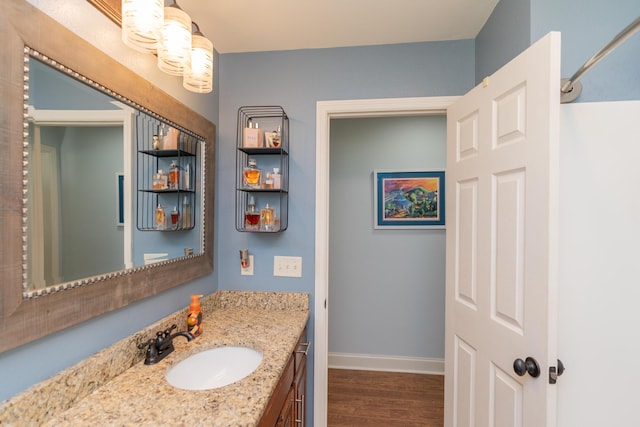 3613 Altamira Dr, Chattanooga, TN 37412 - bathroom featuring vanity and wood finished floors
